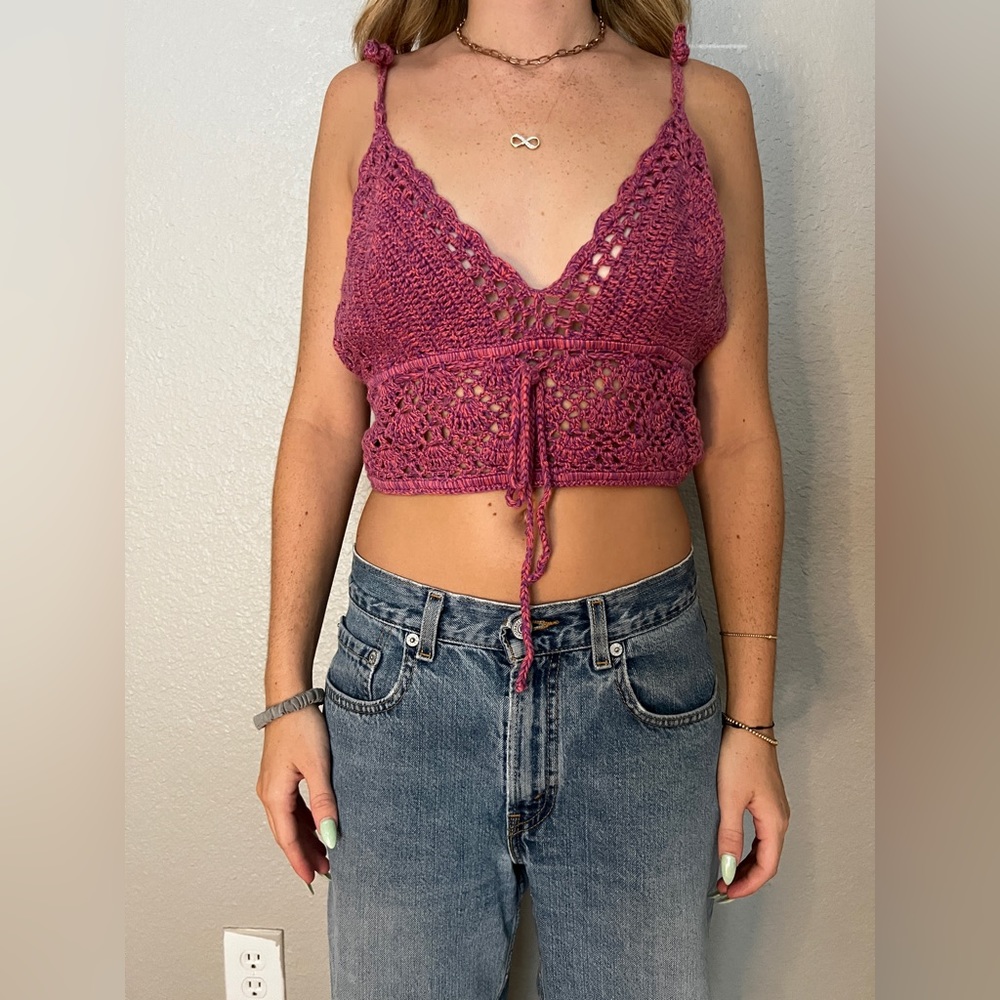 Crochet knit top// M